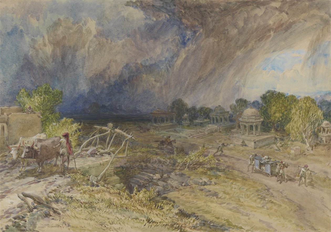 Staubsturm kommt auf, in der Nähe von Jaipur Rajputana, 1863 von William Crimea Simpson