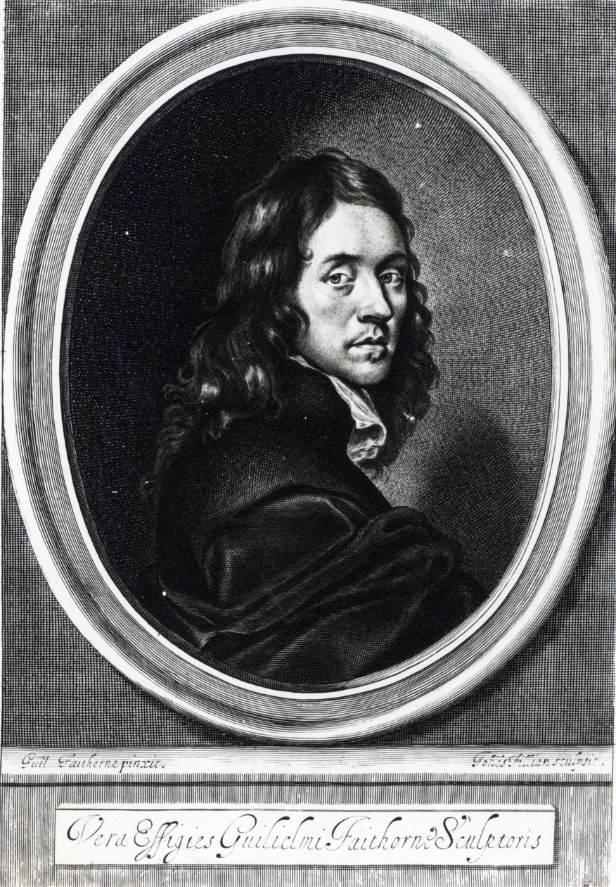Selbstporträt, graviert von John Fillian (fl.1658-80), ca. 1658-70 von William Faithorne