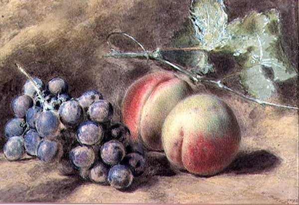 Trauben und Pfirsiche von William Henry Hunt