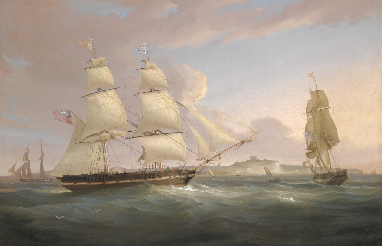 Der Kaufmannsschoner Peru vor Dover von William John Huggins