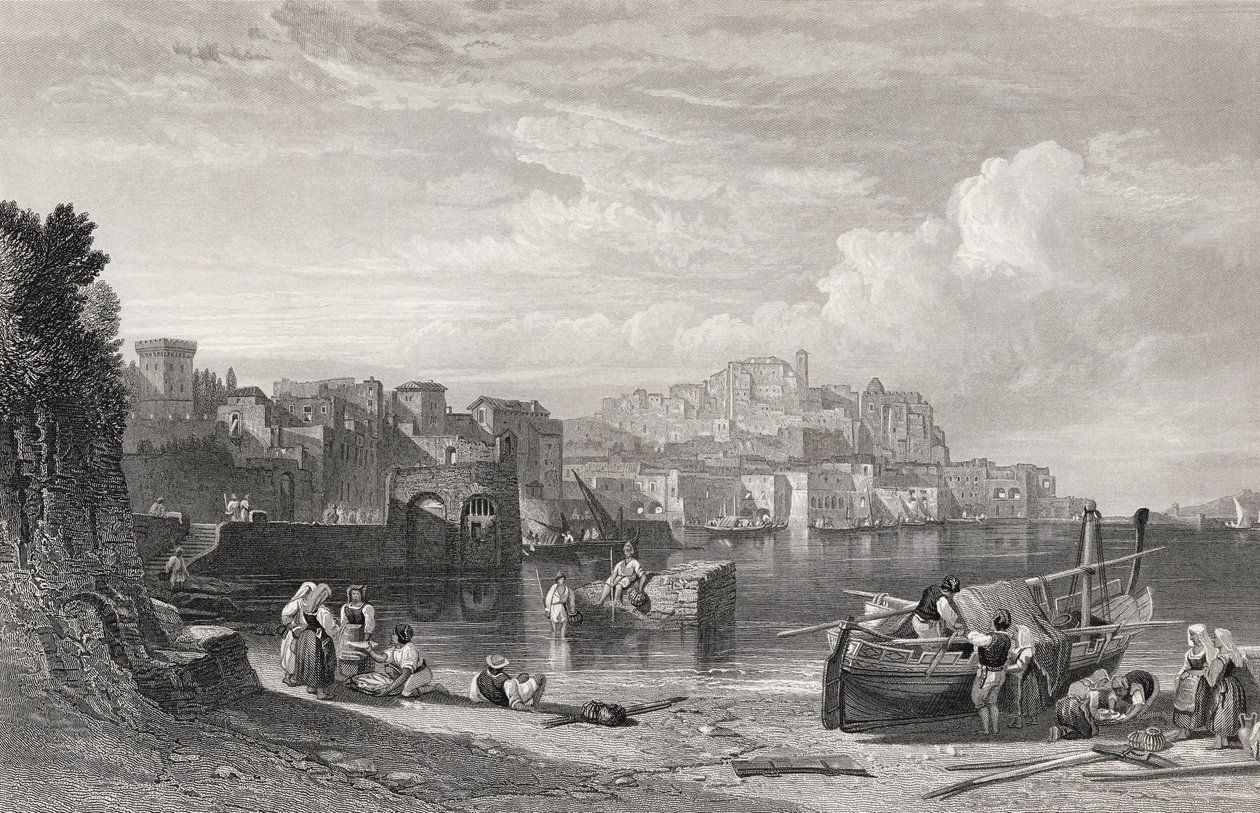 Pozzuoli, die antike Stadt Puteoli, graviert von William Richardson (1842-77) aus 