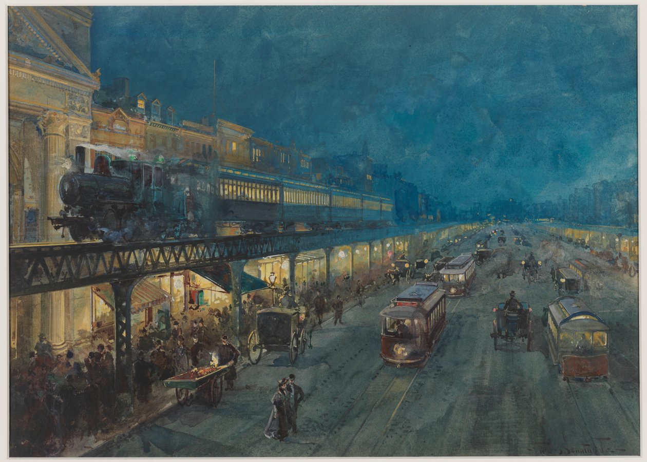 Die Bowery bei Nacht, 1895 von William Louis Jnr. Sonntag