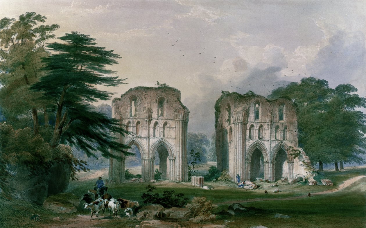 Roche Abbey, Blick von Westen, aus 