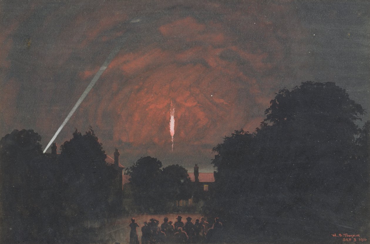 Das Zeppelin, das in Cuffley abstürzte, 1916