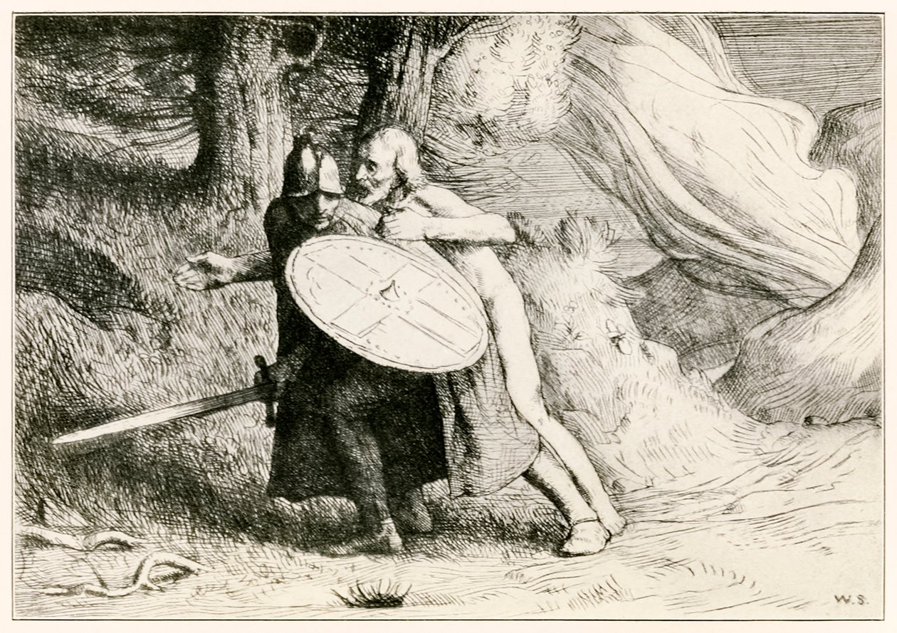 Das Tal des Todesschattens aus Der Pilgerreise von John Bunyan, Illustration von William Strang von William Strang