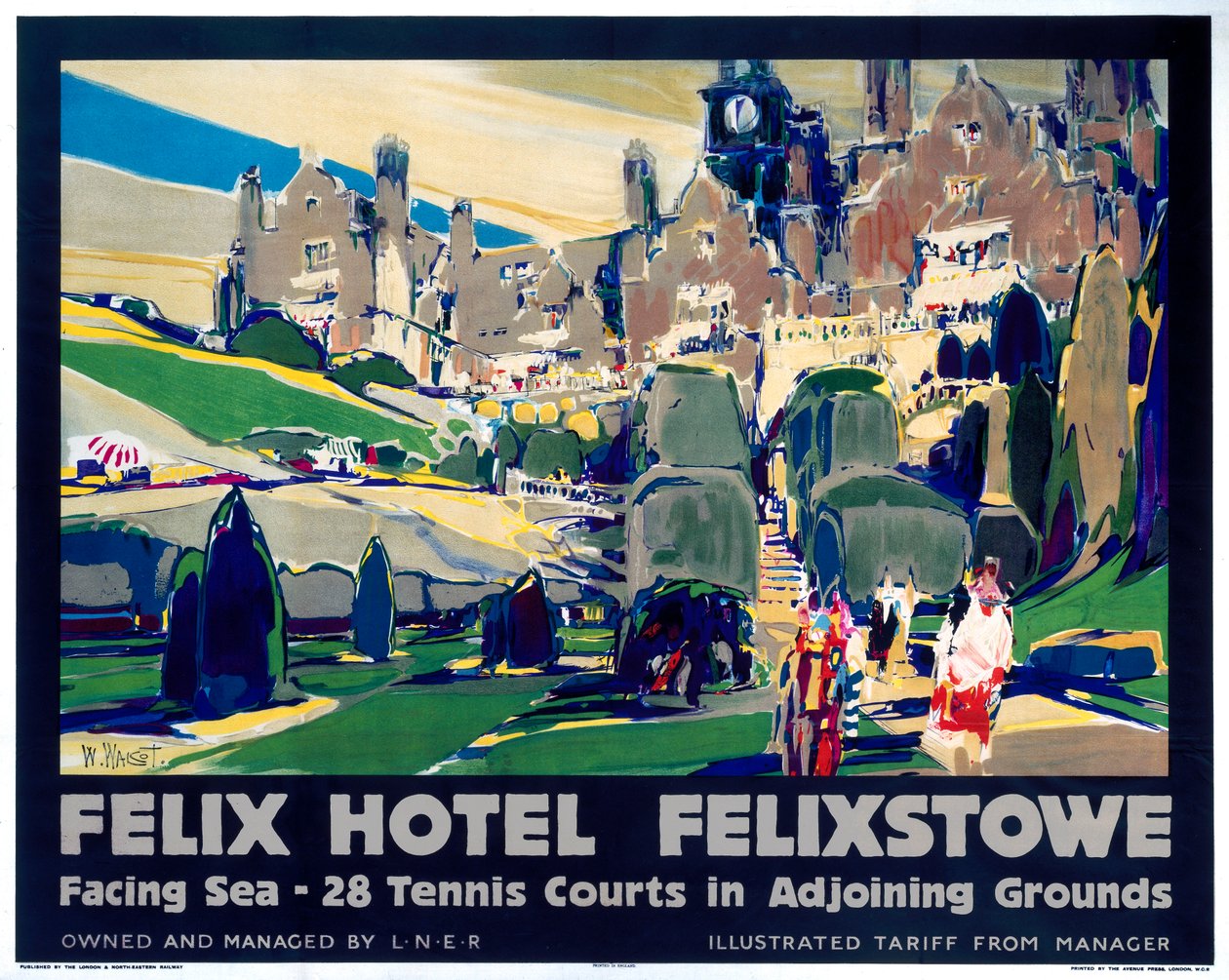 Felix Hotel, Felixstowe, Plakatwerbung für die London and North Eastern Railway von William Walcot