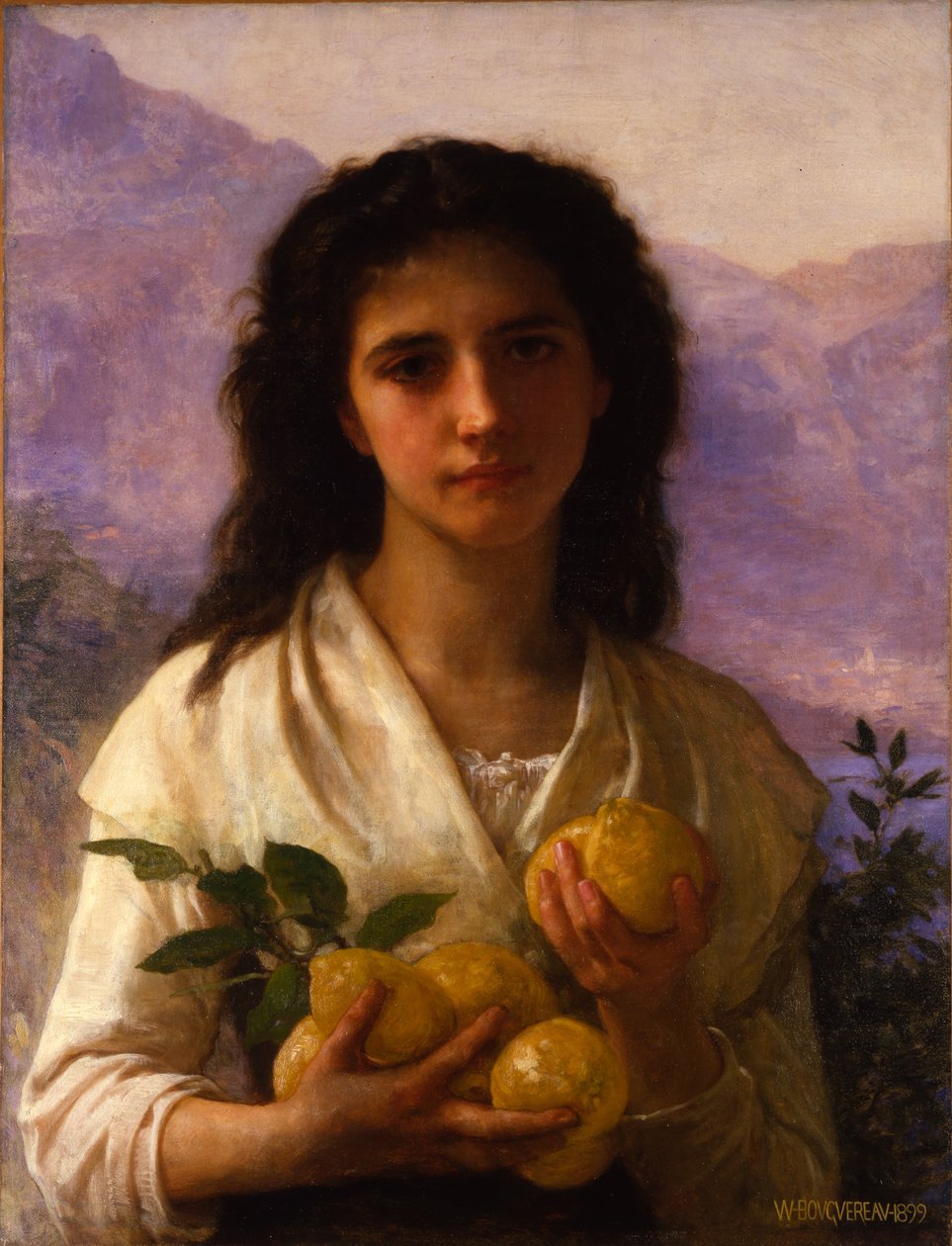 Mädchen hält Zitronen von William-Adolphe Bouguereau