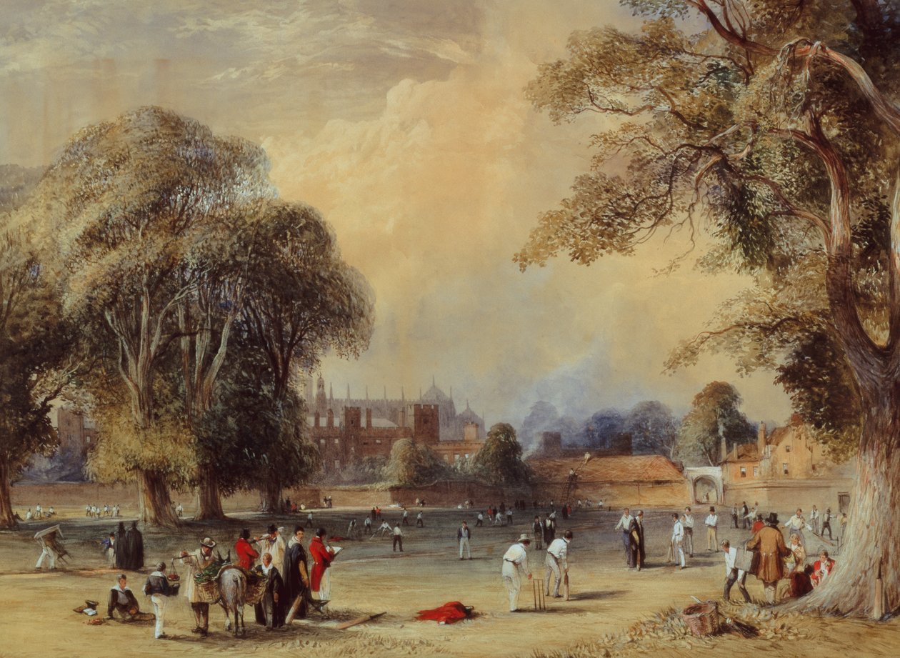 Cricket auf dem College-Feld, um 1835 von William  Evans