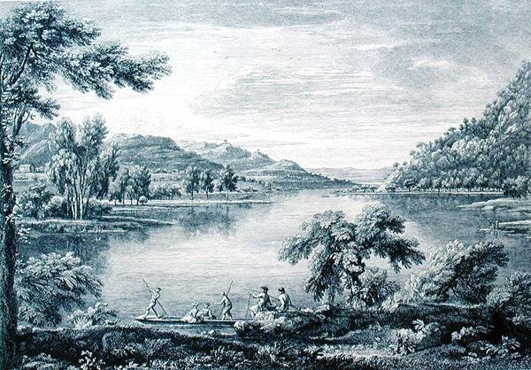 Ansicht von Hawswater, einem See in der Nähe von Banton in Westmoreland, geätzt und graviert von Chatelin und Muller von William (after) Bellers