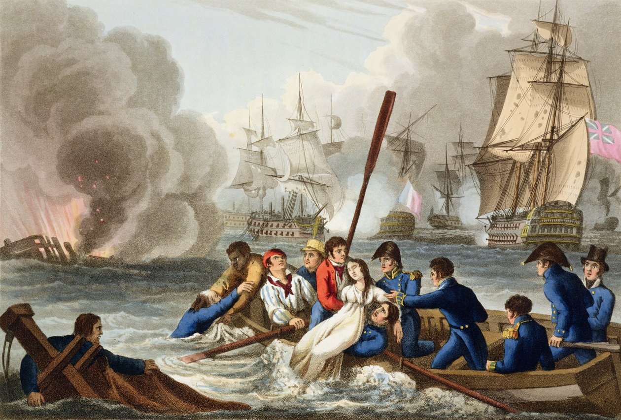 Anekdote bei der Schlacht von Trafalgar, graviert von Matthew Dubourg aus 
