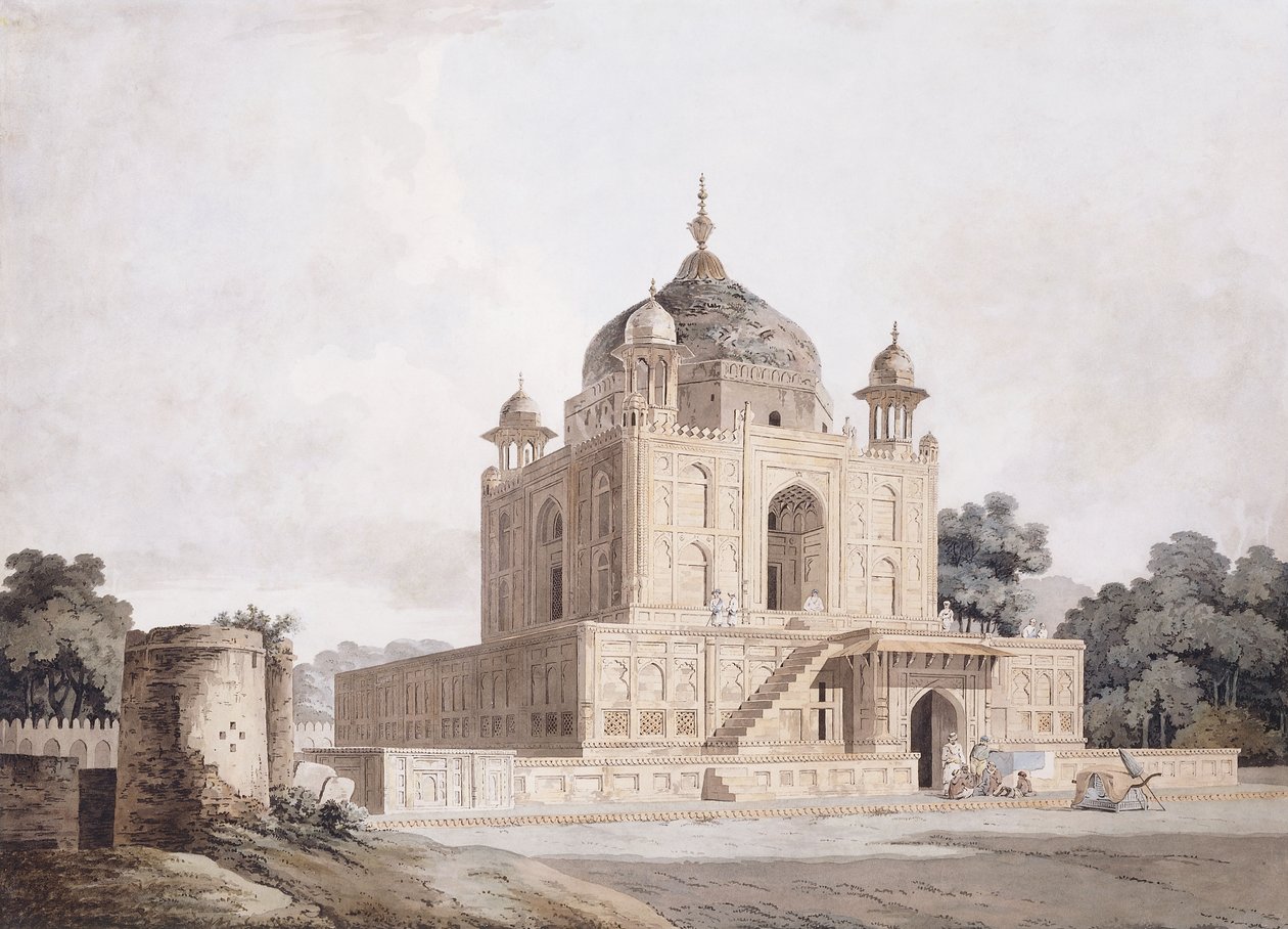 Das Mausoleum von Sultan Parviz, in der Nähe von Allahabad von William (circle of) Daniell