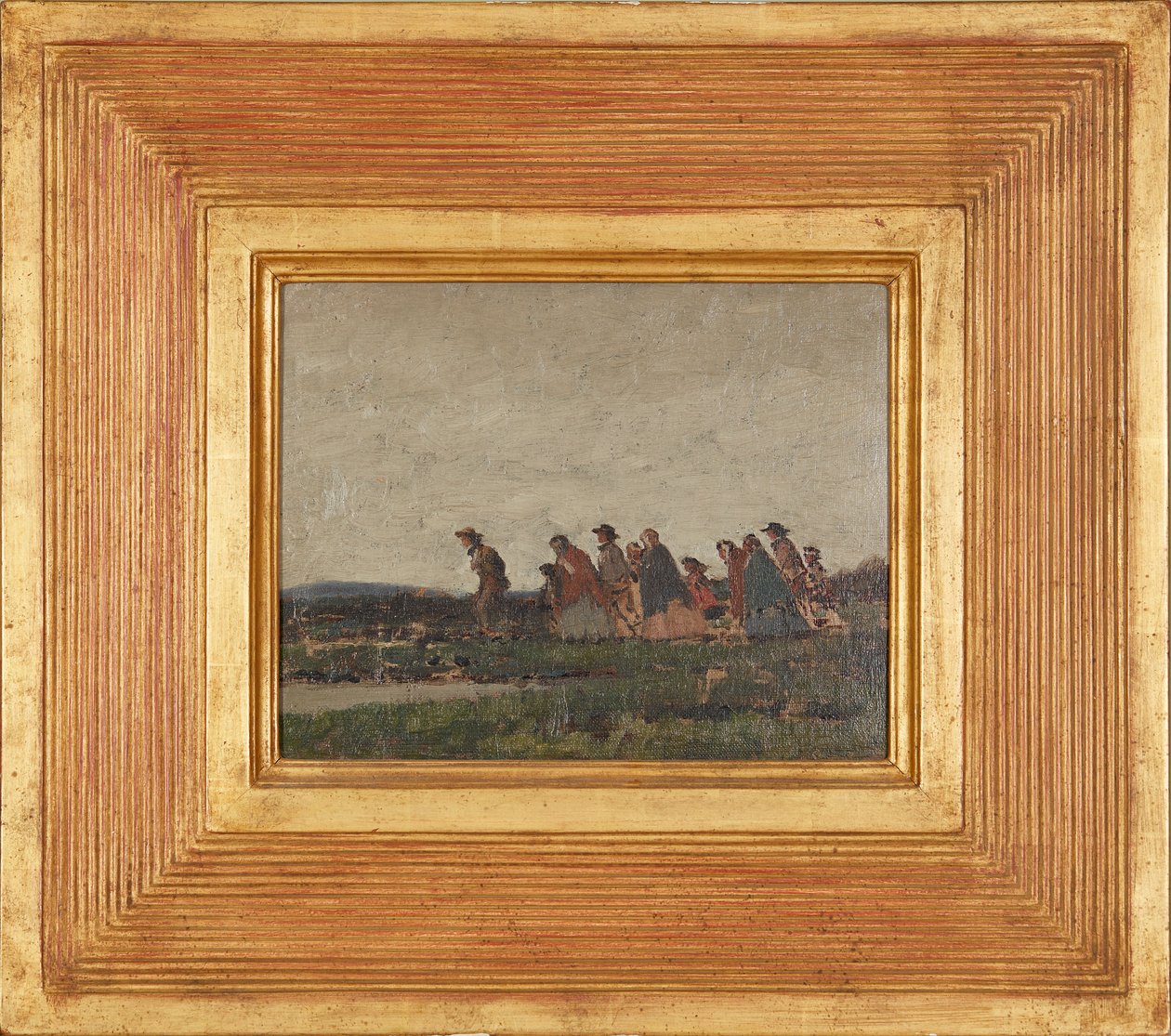 Figuren überqueren eine Landschaft von William (circle of) Nicholson