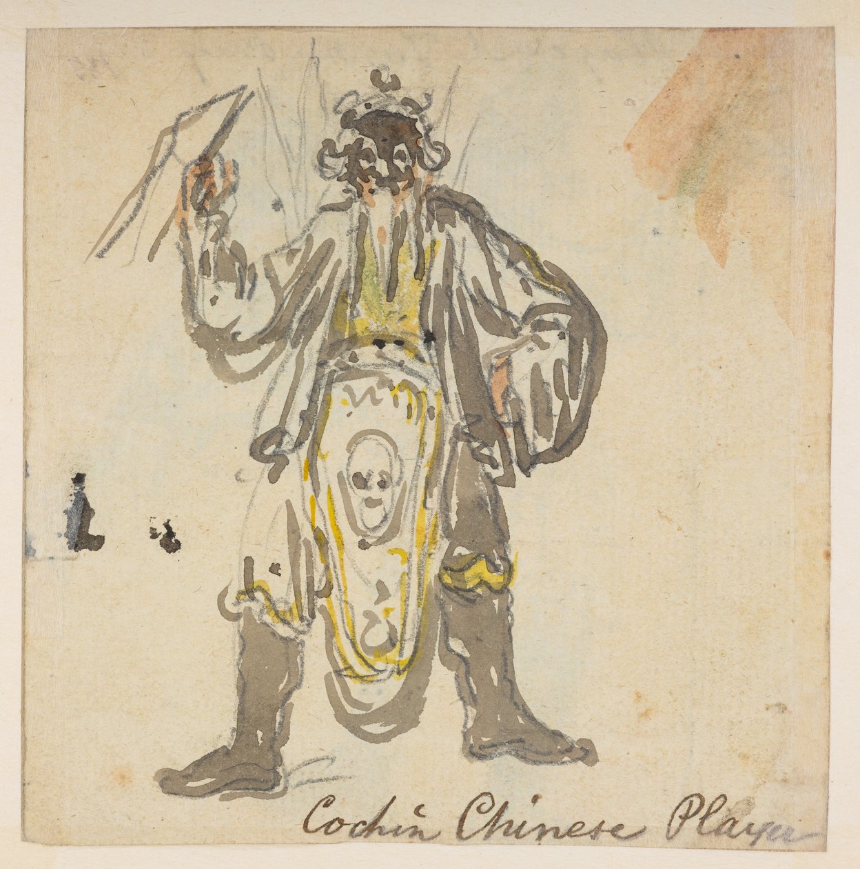 Cochin-Chinesischer Spieler, aus einem Album von 372 Zeichnungen von Landschaften, Küstenlinien, Kostümen und Alltagsleben während der Botschaft von Lord Macartney an den Kaiser von China, zwischen 1792 und 1794 von William Alexander
