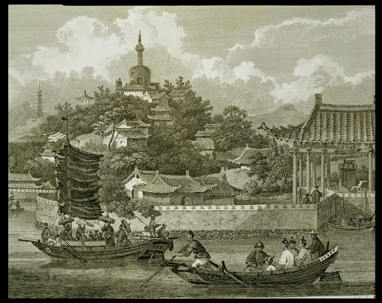 Ein Blick auf die Gärten des Kaiserpalastes, Peking (Detail), graviert von Samuel Smith, veröffentlicht von G. Nicol, 1796 von William Alexander