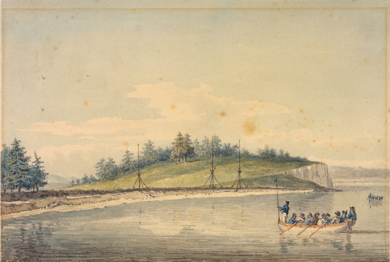 Bemerkenswerte gestützte Pfähle in Port Townsend, Golf von Georgia von William Alexander