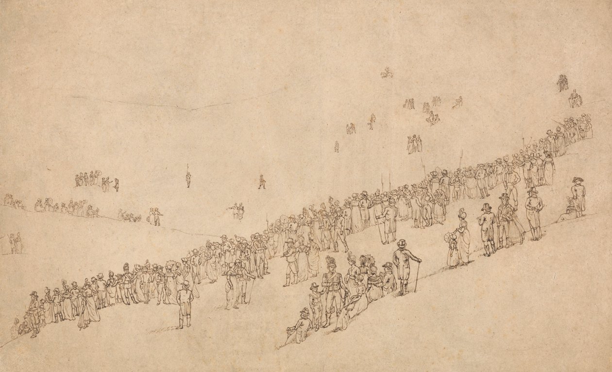 Studie für das Abendessen im Mote Park, Maidstone nach der königlichen Überprüfung der Kentish Volunteers am 1. August 1799 von William Alexander
