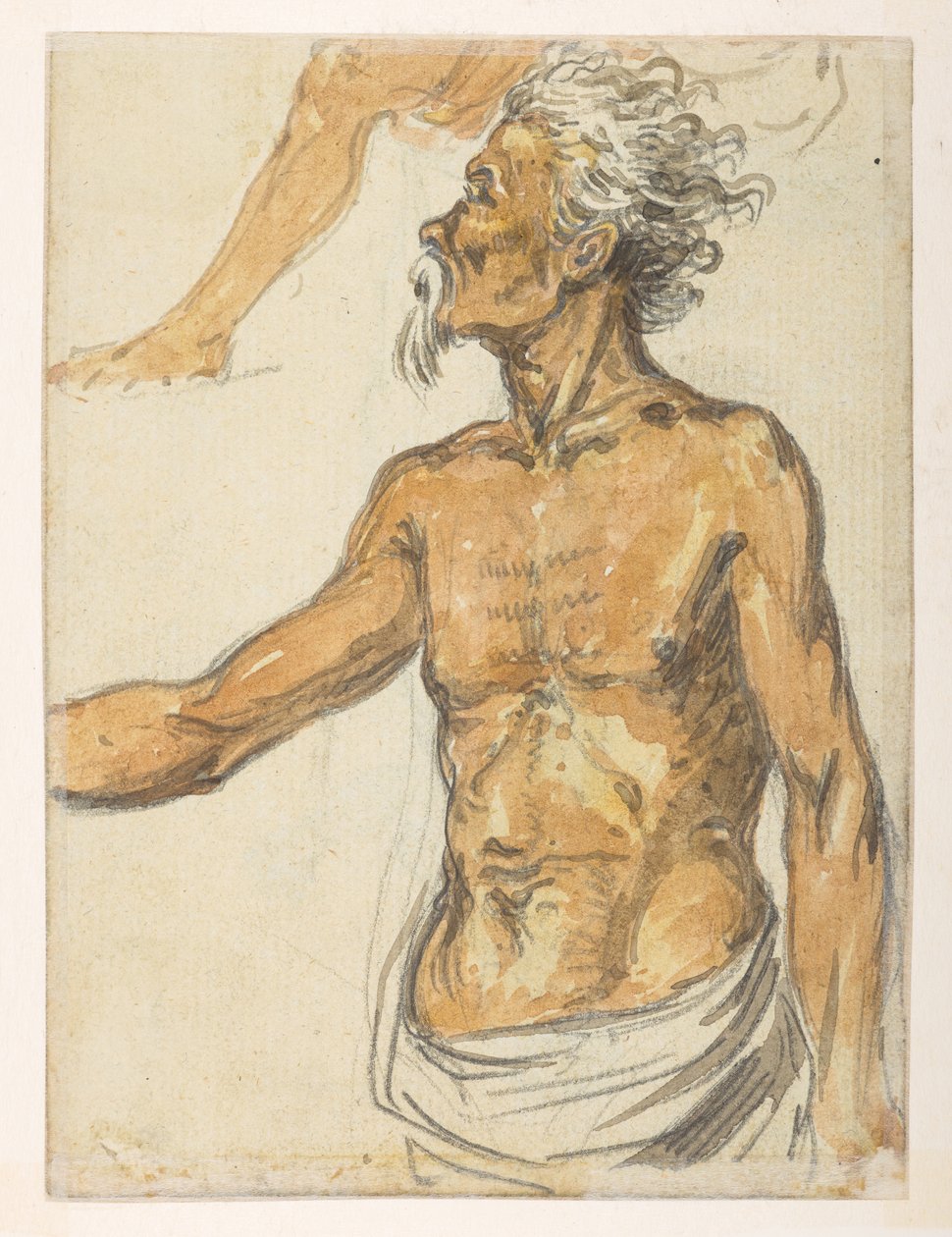 Älterer Mann, aus einem Album von 372 Zeichnungen von Landschaften, Küstenlinien, Kostümen und Alltagsleben während der Lord Macartney-Botschaft an den Kaiser von China, zwischen 1792 und 1794 von William Alexander