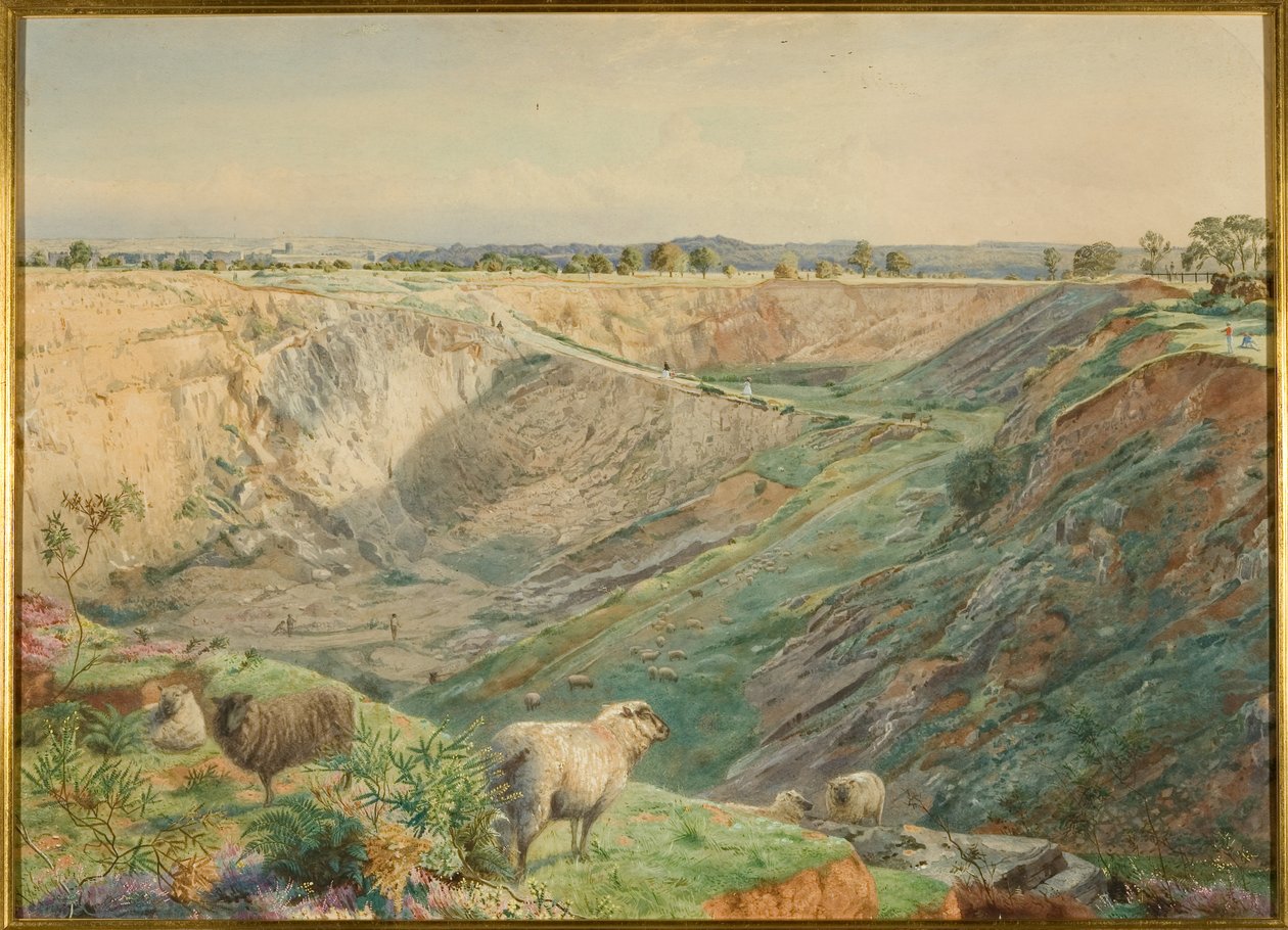 Steinbruch auf Durdham Down, ca. 1865 von William Arnee (attr. to) Frank