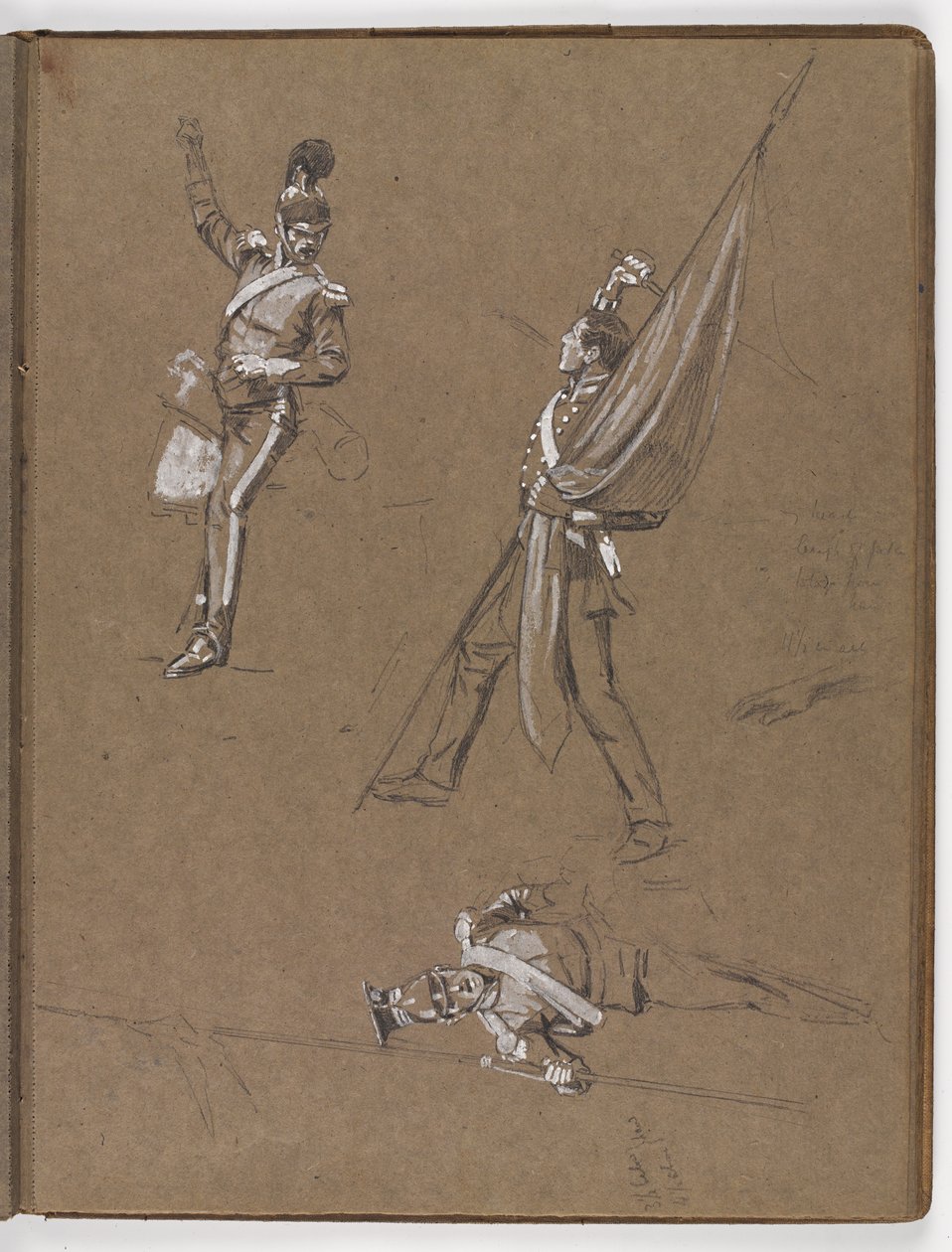 Studien für das Ölgemälde, Die Flagge: Albuhera, 16. Mai 1811 von William Barnes Wollen