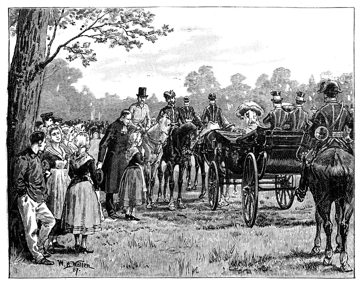 Die Königin beim Fest im Wald von St. Germain, Frankreich, Mitte bis Ende des 19. Jahrhunderts, 1887 von William Barnes Wollen