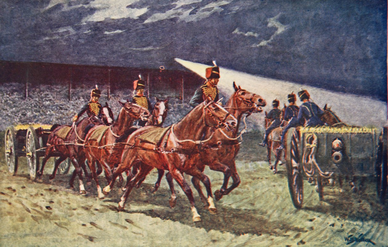 Die Royal Horse Artillery beim Suchscheinwerfer-Tattoo von William Barnes Wollen