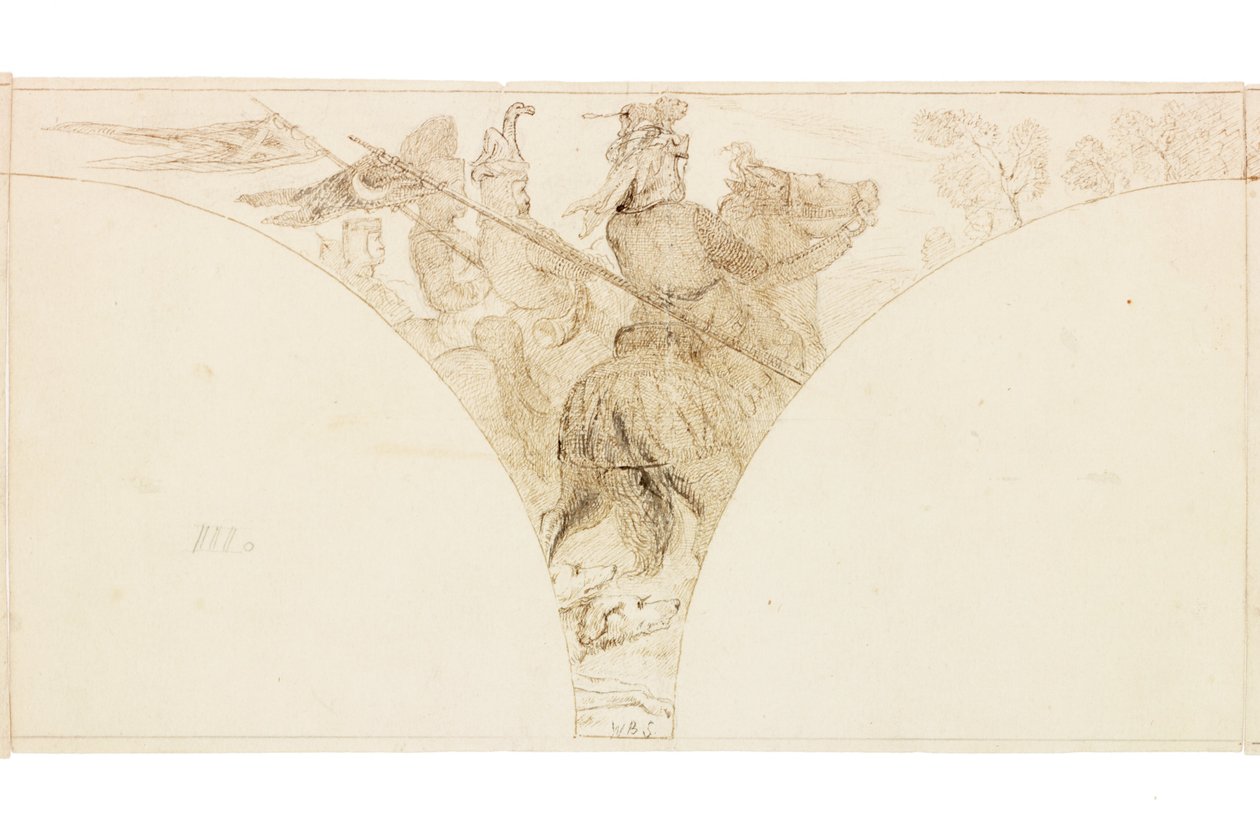 Skizze für Wandgemälde in Wallington Hall von William Bell Scott