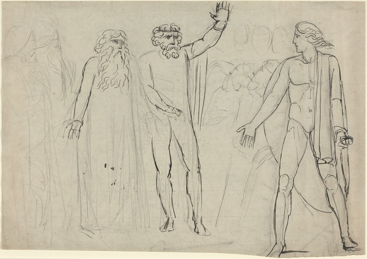 Und Saul sprach zu David: Geh, und der Herr sei mit dir [recto], um 1780-1785 von William Blake