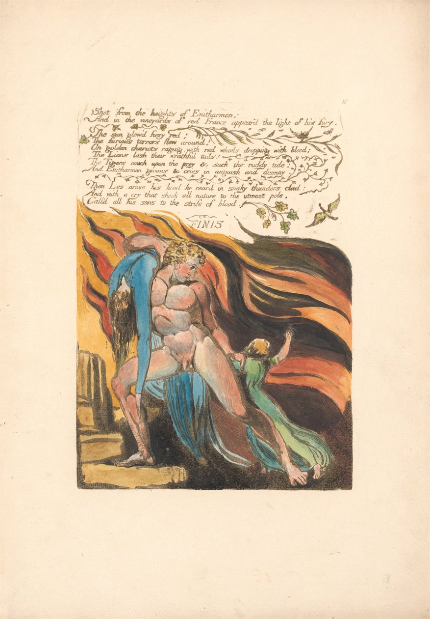 Europa. Eine Prophezeiung, Platte 17, Geschossen von den Höhen . . . . (Bentley 18) von William Blake