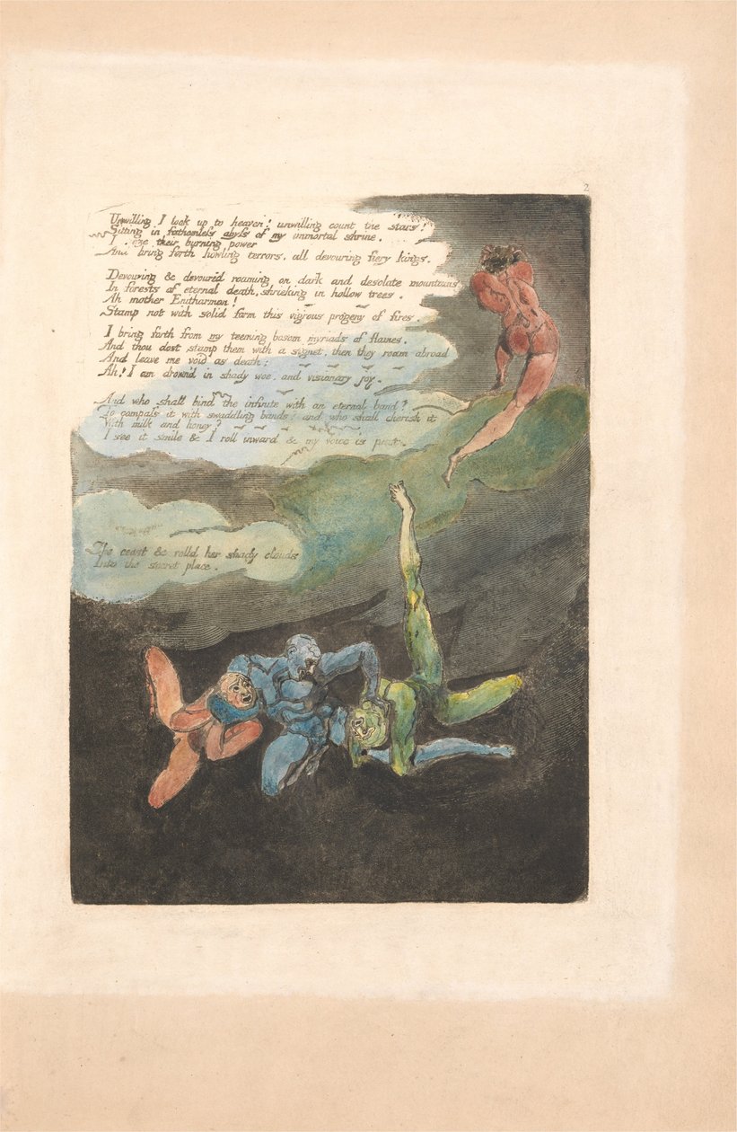 Europa. Eine Prophezeiung, Tafel 4, Unwillig schaue ich auf... (Bentley 5) von William Blake