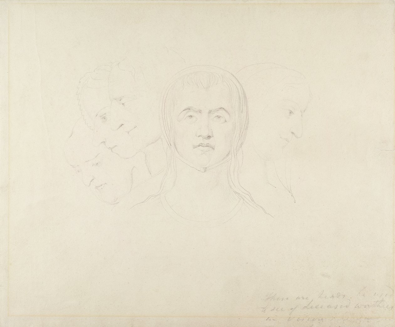 Fünf visionäre Köpfe von Frauen, ca. 1820 von William Blake