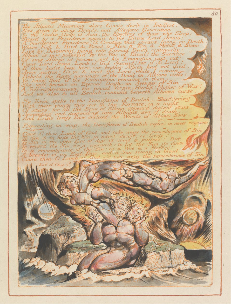 Jerusalem, Tafel 50, Die Atlantischen Berge... von William Blake