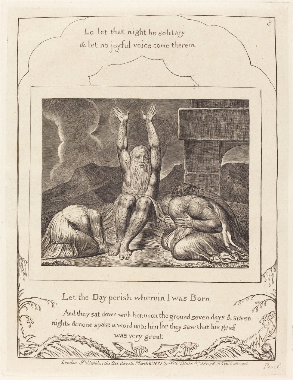 Hiobs Verzweiflung, 1825 von William Blake