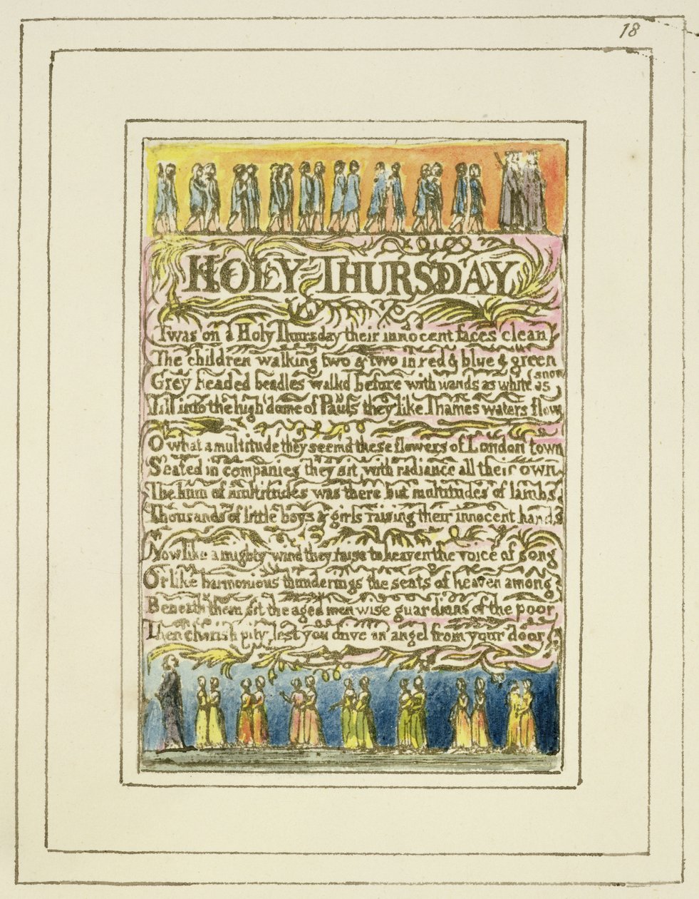 Heiliger Donnerstag: Platte 18 aus Songs of Innocence and of Experience (Kopie R) von William Blake