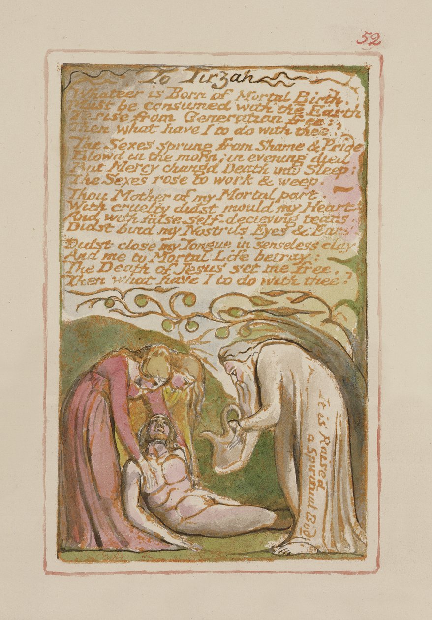 An Tirzah: Platte 52 aus Songs of Innocence and of Experience (Kopie AA) ca. 1815-26 von William Blake