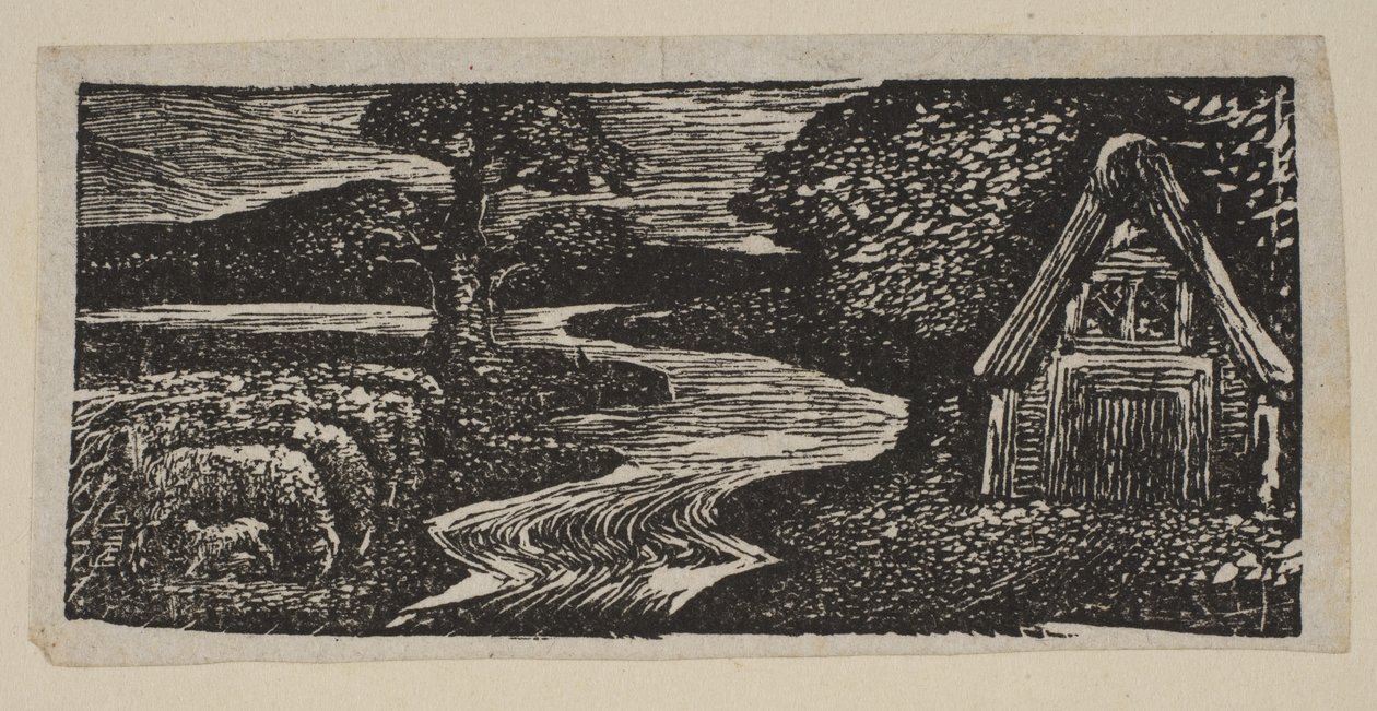 Sabrinas silberner Fluss, aus Thorntons Pastoralen von Virgil, 1821 von William Blake