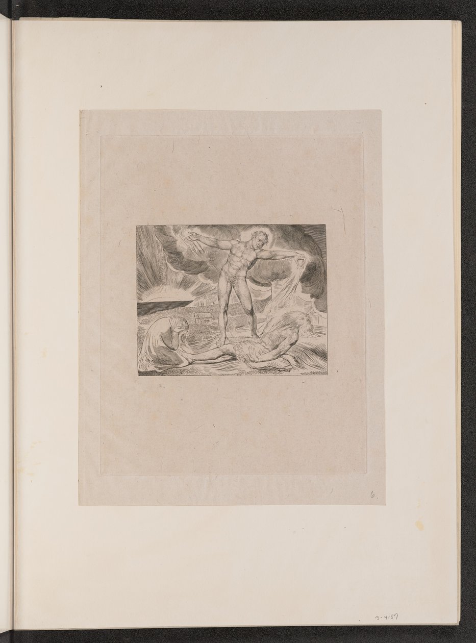 Satan schlägt Hiob mit Geschwüren von William Blake