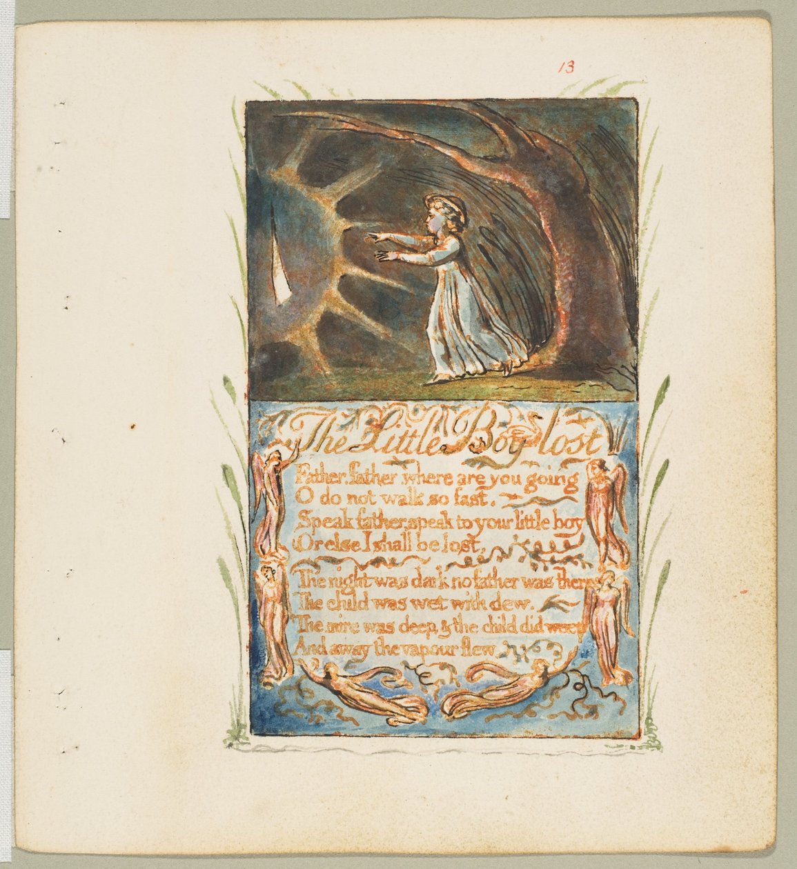 Lieder der Unschuld und Erfahrung: Kleiner verlorener Junge, ca. 1825 von William Blake