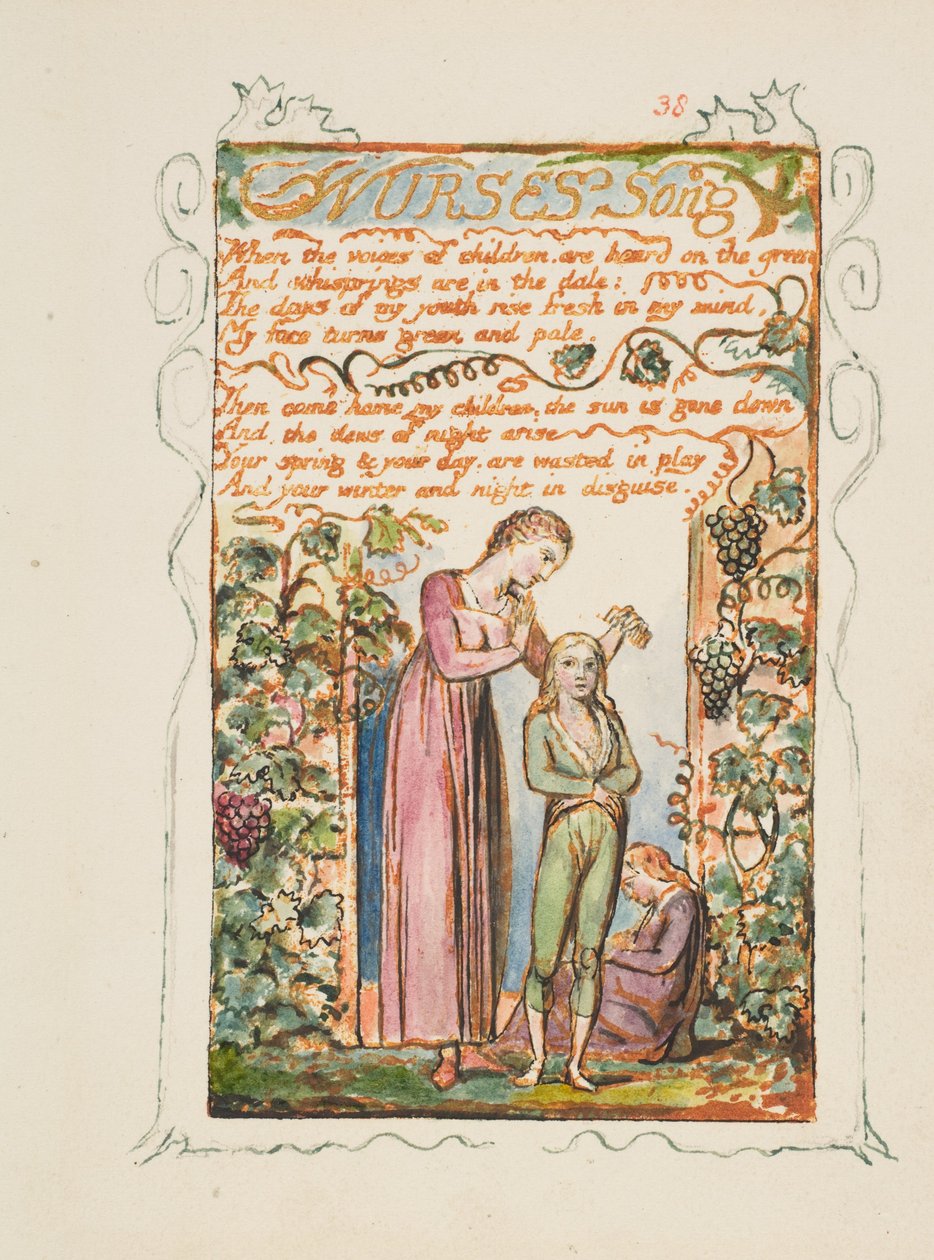 Songs of Innocence and of Experience: Nurses Song, ca. 1825 von William Blake