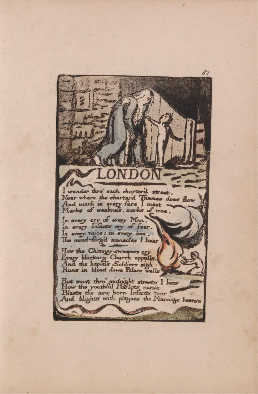 Lieder der Unschuld und der Erfahrung, Tafel 51, London (Bentley 46) von William Blake