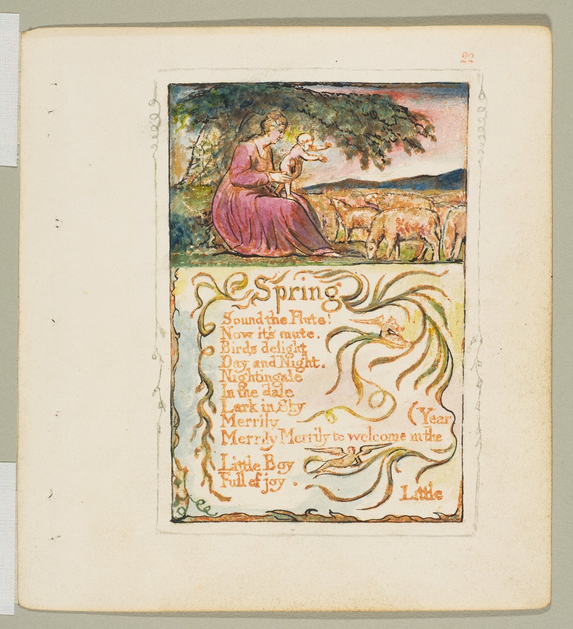 Lieder der Unschuld und der Erfahrung: Frühling, ca. 1825 von William Blake