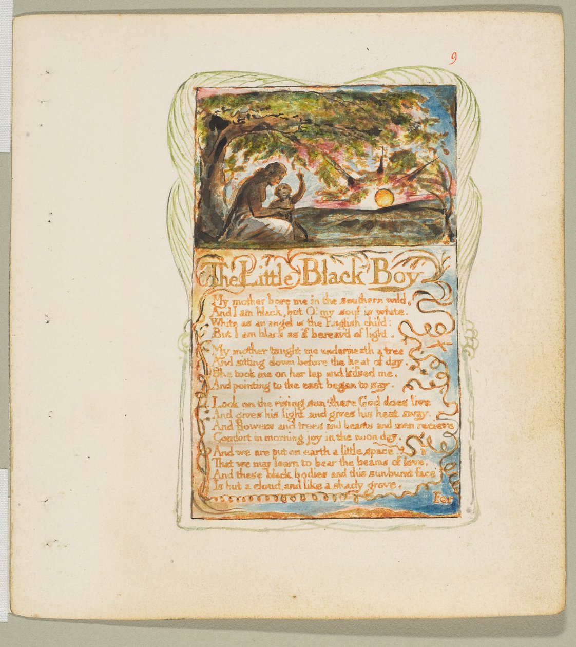 Lieder der Unschuld und der Erfahrung: Der kleine schwarze Junge, ca. 1825 von William Blake
