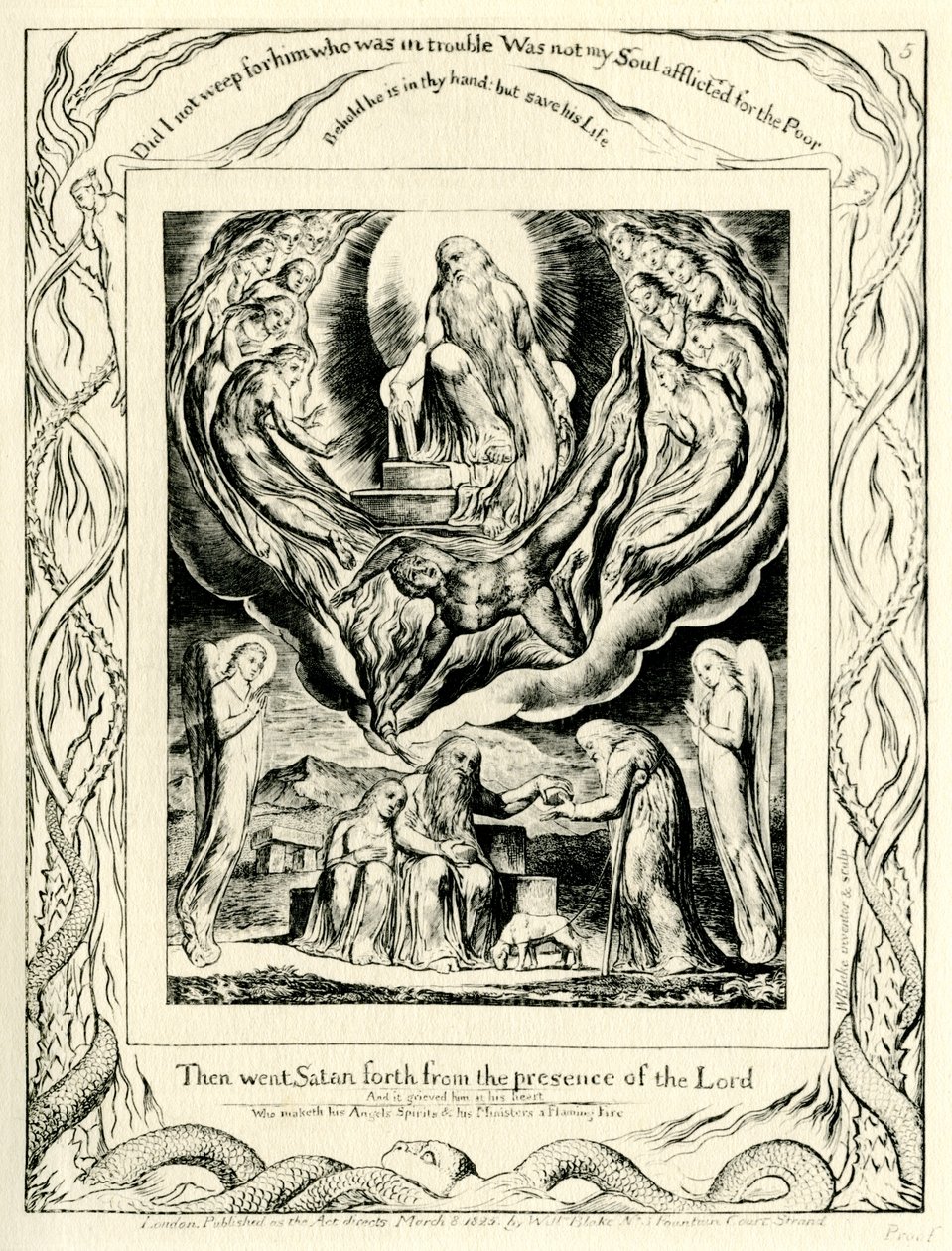 Das Buch Hiob 2:7 illustriert von William Blake von William Blake