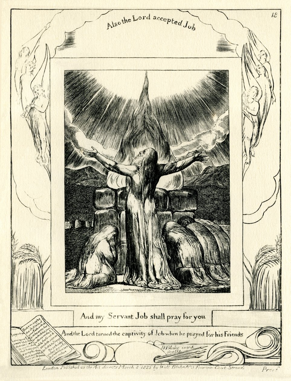 Das Buch Hiob 42:8 illustriert von William Blake von William Blake