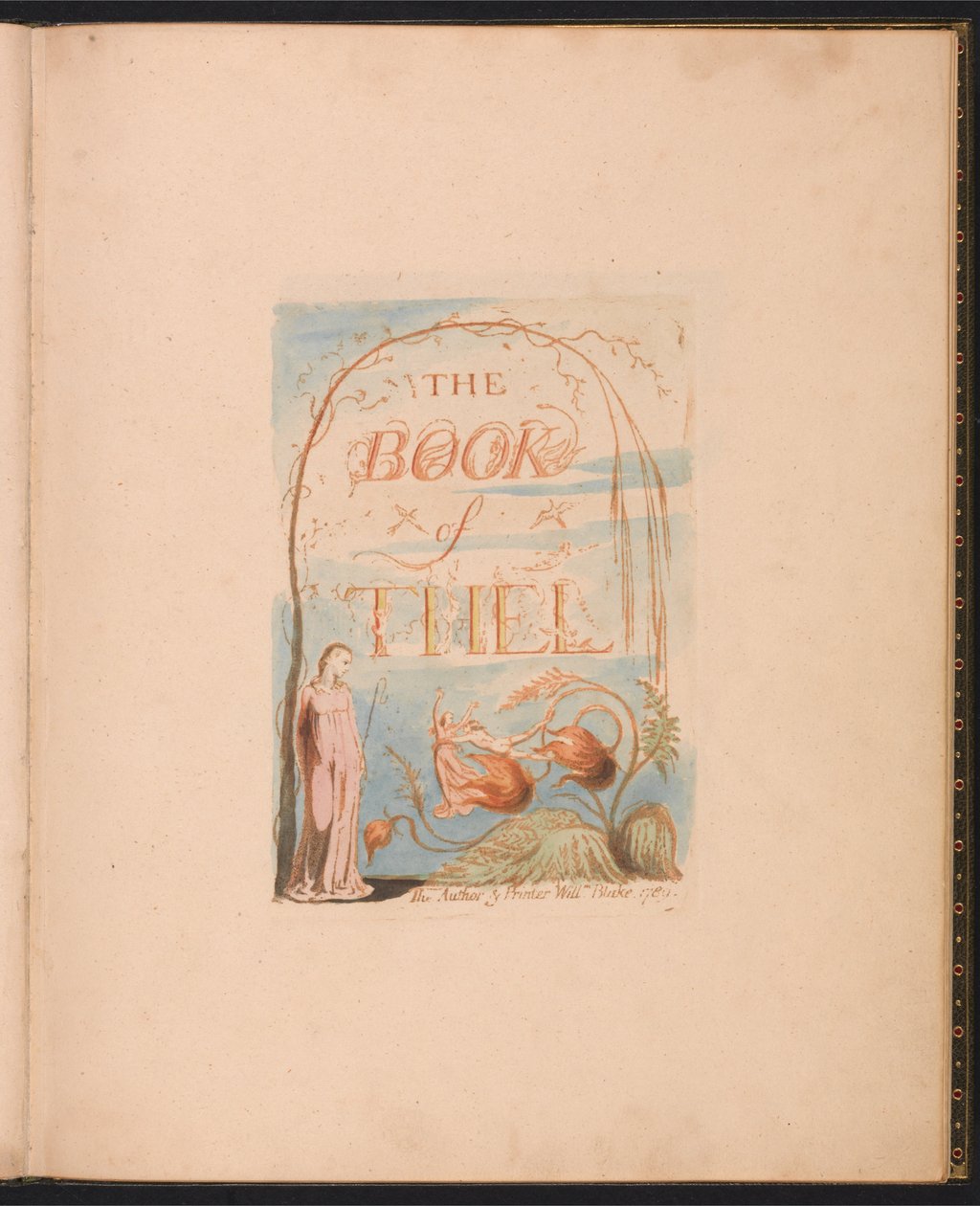 Das Buch Thel, Tafel 2, Titelseite von William Blake