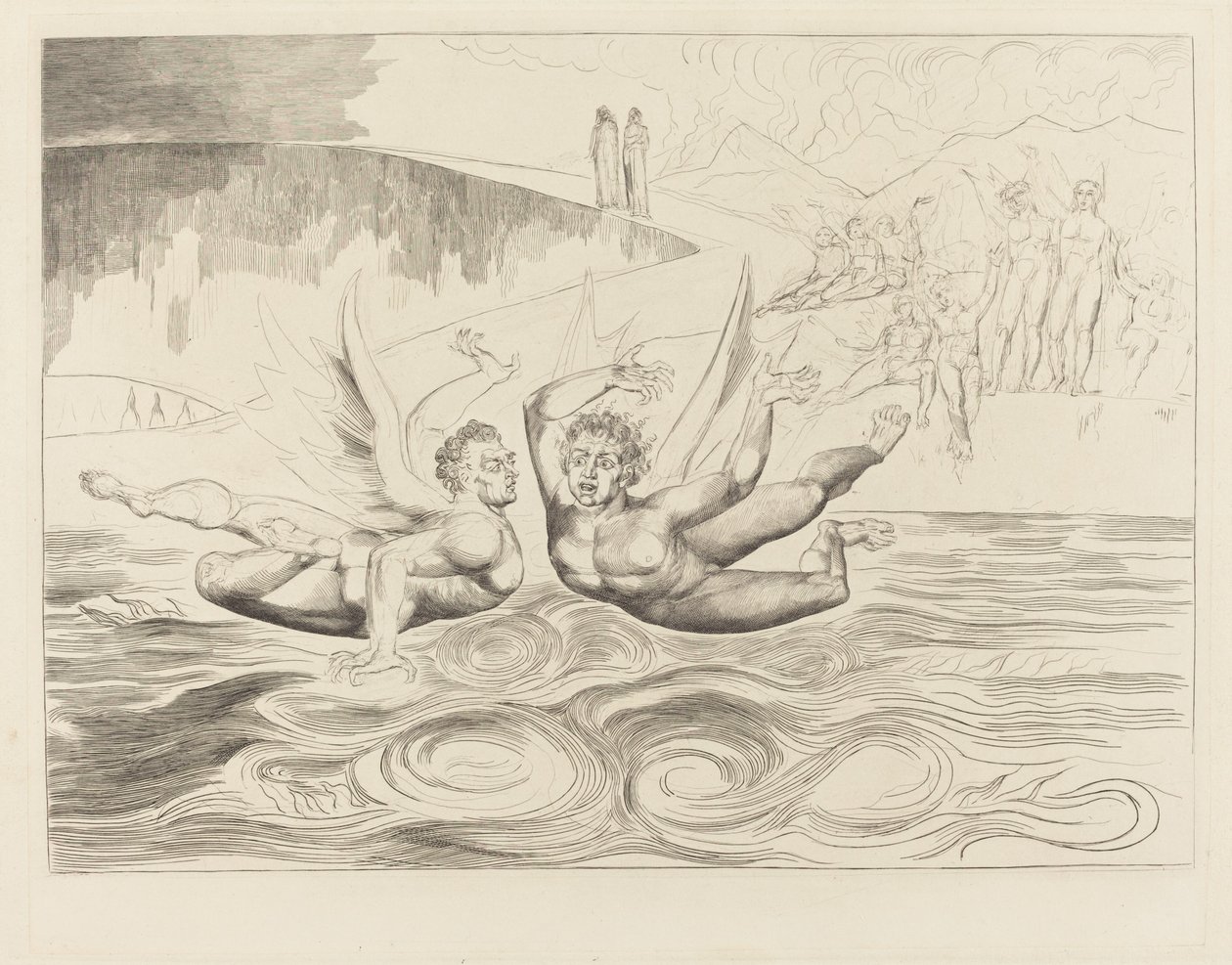 Der Kreis der korrupten Beamten; die Teufel, die sich gegenseitig zerfleischen von William Blake