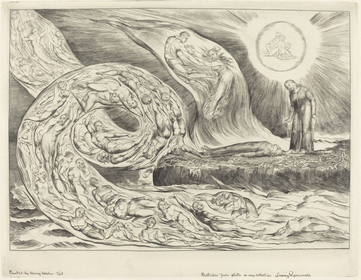 Der Kreis der Lüsternen: Paolo und Francesca von William Blake