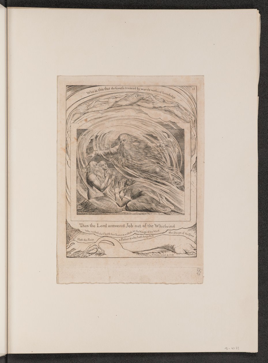 Der Herr antwortet Hiob aus dem Wirbelwind, 1825 von William Blake