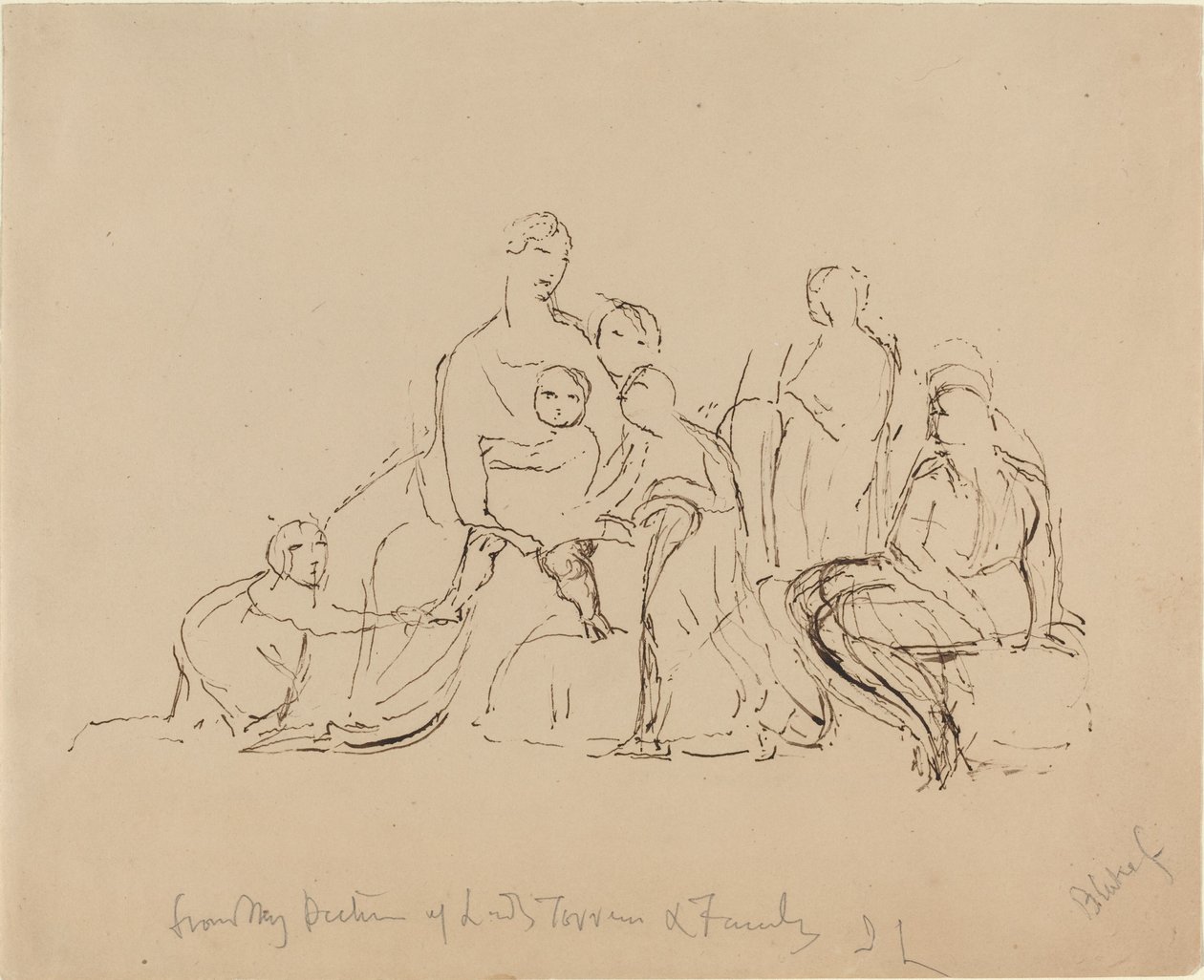 Lady Torrens und Familie von William Blake after John Linnell