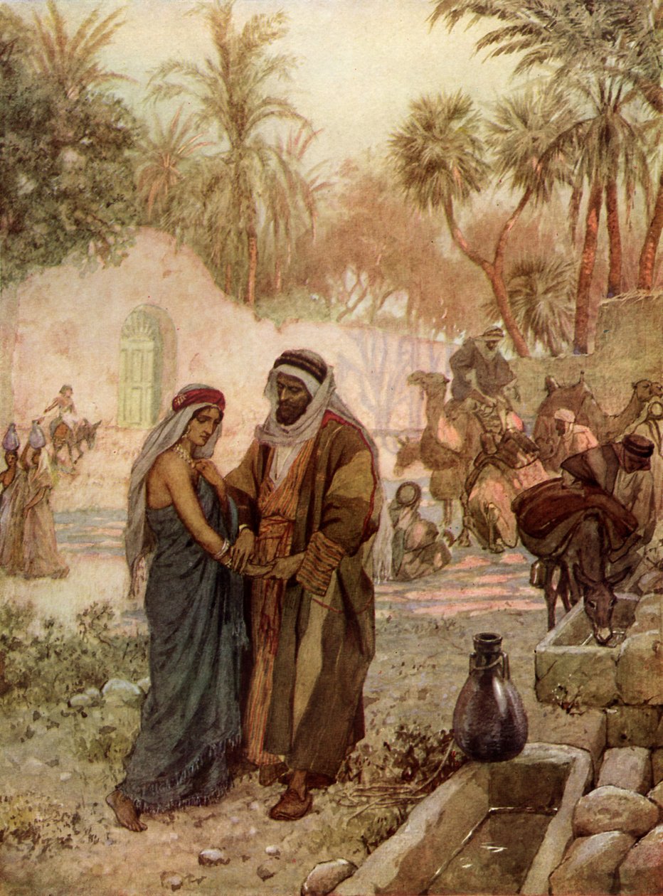 Eliezer und Rebekka am Brunnen - Bibel von William Brassey Hole