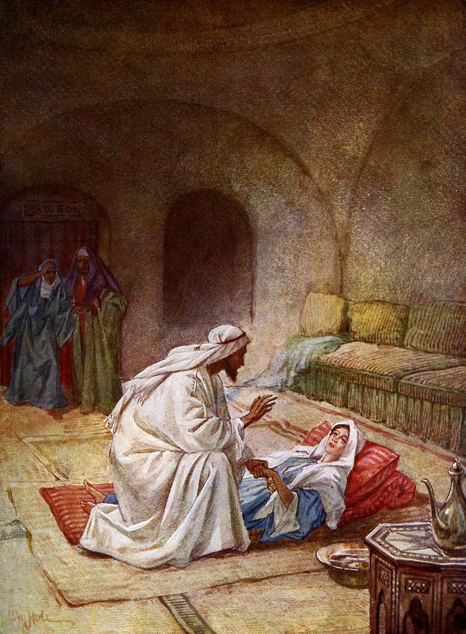 Jesus heilt ein krankes Mädchen - Bibel von William Brassey Hole